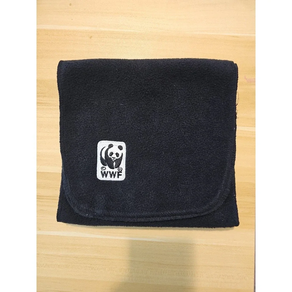 WWF World Wildlife Foundation Black‎ Fleece Winter Panda Logo Scarf